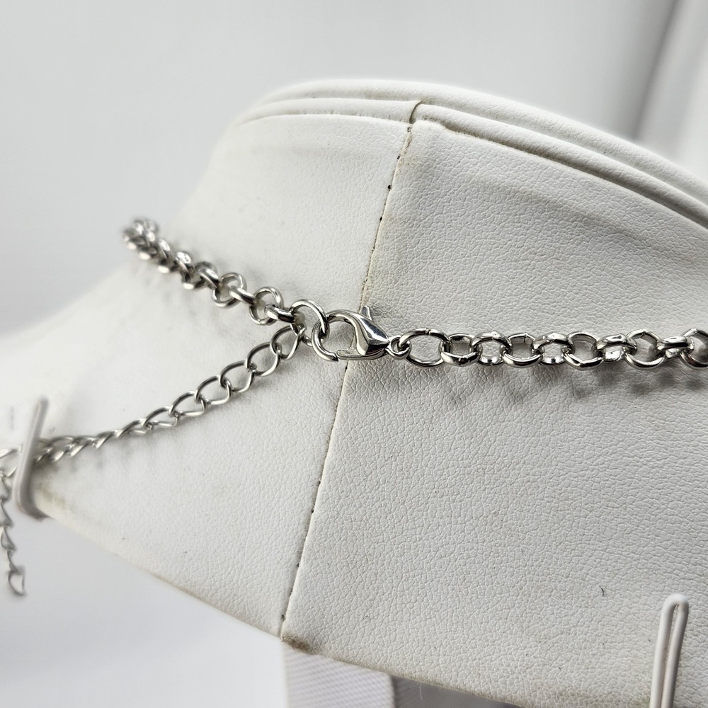 Gray Rhinestone Statement Collar Necklace‎ - Picture 4 of 4